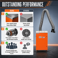 Nouvel aspirateur industriel mobile électrique pour l'extraction des fumées de soudage, système à double bras, puissance 1,5 kW, efficacité 0,3 m, CE