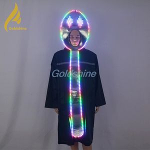 Kostum Cosplay pria dan wanita, pakaian pertunjukan panggung lucu pisau bercahaya LED Halloween - Product Image 1