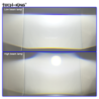 TECH-KING GT1 12V 24V Phare de calandre LED universel super lumineux 140W 6000K avec lentille de projecteur à faisceau bas/loin IP67 pour voiture et camion