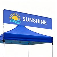 Bannière publicitaire promotionnelle en aluminium pour tente, publicité intérieure/extérieure, gazebo, bannière de toit de tente pop-up robuste