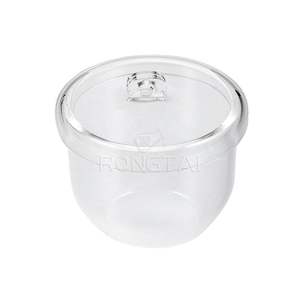 معمل RONGTAI الكوارتز المصهر السيليكا بوتقة موزع الصين RT091 بوتقة زجاج الكوارتز الشفاف مع غطاء حلقة - Product Image 2