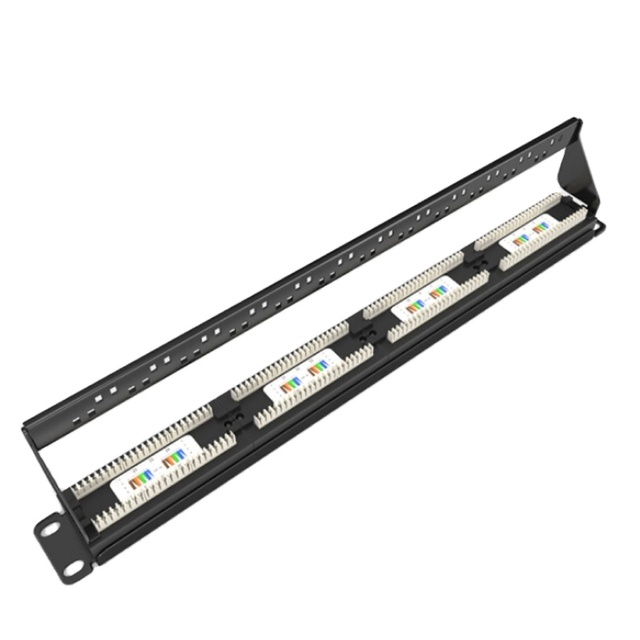 1U 48 Port Cat6 UTP/FTP Patch Panel with Cable Management Bar 19" Rack Mount for Easy Installation (Metal Plastic)