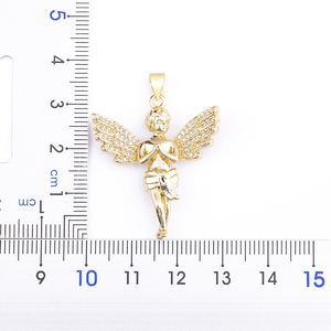 Collar QIKU con Colgante Romántico en Forma de Ángel Color Oro para Mujer de Cobre con Circonita, Accesorio de Joyería <span class=keywords><strong>Religiosa</strong></span> para Orar, Regalo de Aniversario - Product Image 3