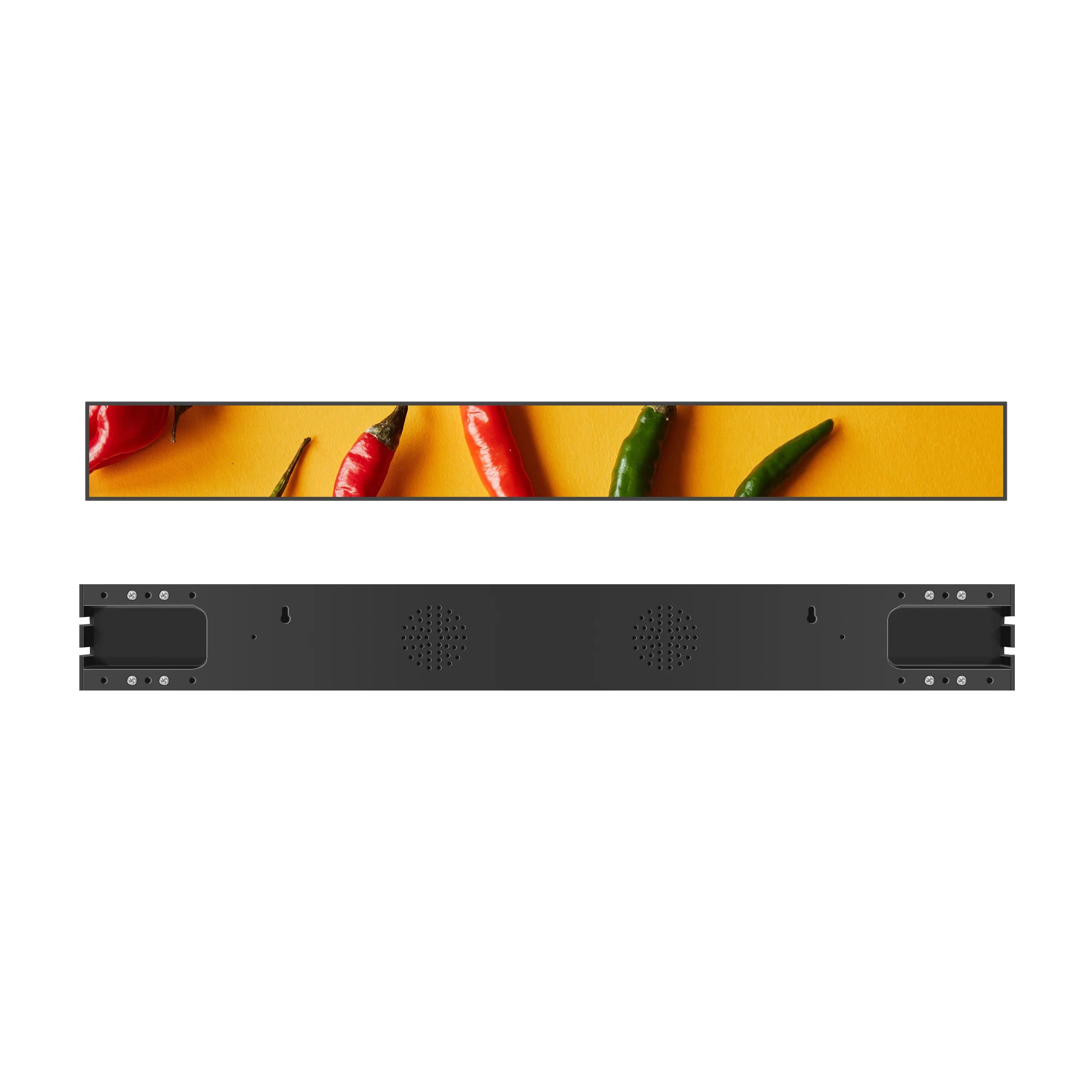 شاشة عرض إعلانات بشبكة حاشية حاشية USB مشغل وسائط USB شاشة LCD رقمية قابلة للتمدد للاستخدام داخل المنزل باللون الأسود المخصص