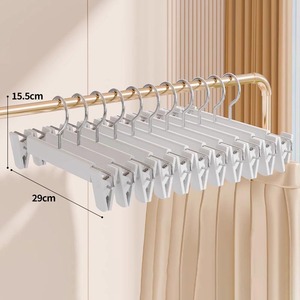 Perchas para faldas <span class=keywords><strong>K421</strong></span> que ahorran espacio con ganchos giratorios, perchas para ropa, abrigos, pantalones vaqueros, perchas de plástico para ropa y pantalones con clips - Product Image 6