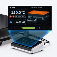 Placa Calefactora Digital LACHOI con Pantalla Táctil LCD y Temporizador Programable RT+20~500 ° Placa Calefactora C Lab para Química/Biología Serie IEH45/50