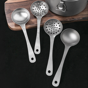 Juego de Cucharón y Cuchara Perforada de Titanio Puro, Utensilios de <span class=keywords><strong>Cocina</strong></span> de Grado Alimenticio para Cocinar y Comer en Casa - Product Image 6