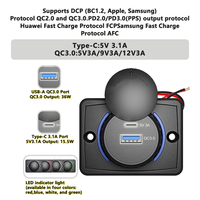 Cargador Universal de Fábrica para Panel de Vehículo, con Puertos USB Duales QC3.0 USB-A Tipo C 5V3.1A, Enchufe de Carga para Teléfono Celular en el Automóvil