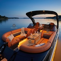 Bateau ponton de luxe en aluminium de qualité marine Kinlife Cruising Pleasure Leisure, avec pont soudé et moteur, idéal pour les fêtes flottantes, à vendre