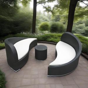 Diseño de filosofía china YinYang Patio al aire libre Tumbona ajustable piscina lateral Chaise Lounge Chair con cojín y Mesa - Product Image 1