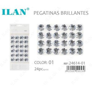 Adesivi con Strass Ilan, 24 Pezzi, Colore 01 Trasparente, Pegatinas Brillantes Rotonde - Product Image 1