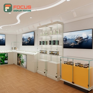 ตู้โชว์ร้านขายบุหรี่ทรงสี่เหลี่ยม ตู้โชว์ไม้กระจกพร้อมไฟ LED สำหรับแสดงสินค้ายาสูบ - Product Image 4