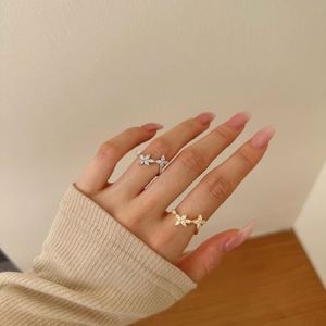 Dylam Jewelry Factory New Arrival Open <b>Adjustable</b> <b>Ring</b> S925 <b>Silver</b> Butterfly Flower Shape 5A Zirconia Women Bridal Stylish <b>Rings</b> - Product Image 2