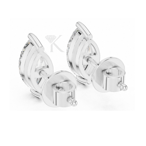 Pendientes de Diamante Cultivado en Laboratorio con Corte Marquesa, Engaste en Oro Amarillo con Puntas en V y Cierres de Rosca Seguros, Elegantes y Minimalistas - Product Image 4