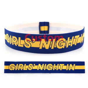 1.5 inch Polyester/Nylon <span class=keywords><strong>Jacquard</strong></span> dệt đảo ngược đàn hồi vải headband cho phụ nữ tập luyện mở đầu căng - Product Image 2