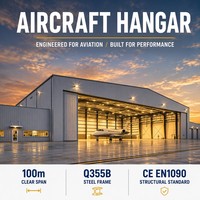 Hangar d'aviation en structure acier sur mesure pour le stationnement d'avions, le stockage aéroportuaire et l'atelier de maintenance