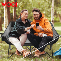 WOQI Chaise causeuse portable avec structure dorsale complète Porte-gobelet et sièges rembourrés plus frais pour l'extérieur