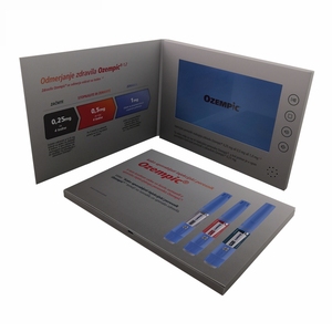 Cổ điển A5 7 inch video kỹ thuật số Cuốn sách với bộ nhớ lớn trắng LCD hiển thị <span class=keywords><strong>pop</strong></span>-up video Brochure thẻ in Offset - Product Image 2