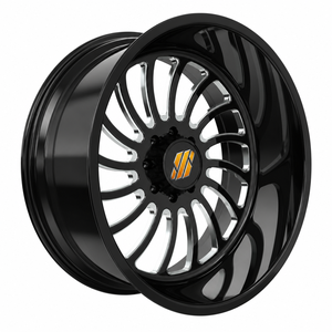 Rines Forjados SRD Serie <span class=keywords><strong>H</strong></span> XANS 24x14, Acabado Pulido y Cepillado Cyclone 8x6.5 8x180 para Chevy Silverado 1500 2500 F250 F350 - Product Image 1