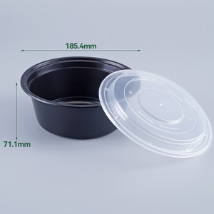 Wholesale 40OZ Round Plastic Takeaway Food Containers disposable Microwaveable plastic box food With Lids