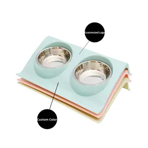 Bol <span class=keywords><strong>pour</strong></span> animaux de compagnie antidérapant de conception solide et écologique personnalisée en acier inoxydable de qualité alimentaire avec inclinaison de 15 ° <span class=keywords><strong>pour</strong></span> chiens et chats - Product Image 5