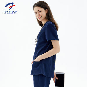 Venta al por mayor enfermería Scrubs nueva belleza Scrub OEM ODM LOGO FUYI estilo médico uniformes conjuntos <span class=keywords><strong>de</strong></span> hospital uniformes paramédicos Scrubs - Product Image 3