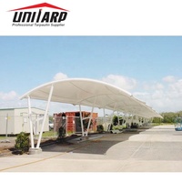 Tissu polyester PVC enduit au couteau, laqué PVDF, anti-humidité, soudable, 900~1350 g/m², pour structure de membrane tendue