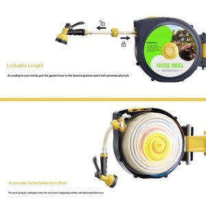 Enrouleur de tuyau d'arrosage mural à enroulement lent automatique, dispositif de rangement de tuyau pour l'<span class=keywords><strong>irrigation</strong></span> - Product Image 3