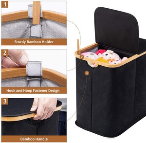 <strong>Double</strong> <strong>Laundry</strong> <strong>Hamper</strong> with Lid and Removable <strong>Laundry</strong> Bags Large <strong>Laundry</strong> <strong>Hamper</strong> 2 Section Collapsible Dirty Clothes <strong>Hamper</strong> - Product Image 2