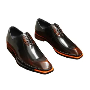 Scarpe di cuoio formali di affari. Intero pezzo di vacchetta da uomo. Di fascia alta Feel.br sushed Color. Superficie lucida. Scarpe fatte <span class=keywords><strong>a</strong></span> mano in vacchetta - Product Image 1