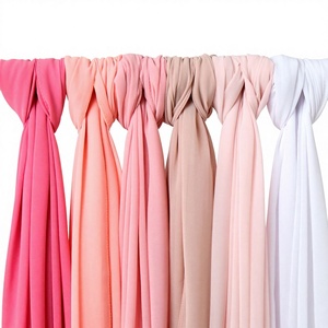Pañuelo largo de gasa perlada de color liso para verano, pañuelo para la cabeza de mujer malaya, protección solar YW16 - Product Image 1