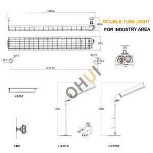 Tube LED T8 2x16W à haute efficacité lumineuse, T6 IP66 ATEX, lumière linéaire fluorescente LED anti-explosion - Product Image 6