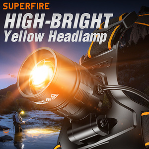 Độ sáng cao có thể sạc lại <span class=keywords><strong>Led</strong></span> Đèn Pha với ánh sáng màu vàng cảm biến chuyển động Zoomable Focus 90 ° Điều chỉnh Torch cho cá - Product Image 2