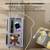 Plateau d'accoudoir de canapé en silicone anti-éclaboussures Porte-gobelet avec poches Organisateur de plateau d'accoudoir de canapé pour boissons Télécommande de téléphone