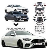Kit de carrosserie en matériau ABS PP de nouvelle conception pour Benz W205 2015 2016 2017 2018 2019 2020 2021 Mise à niveau vers 2022 W206 E63S AMG Assembly Assy