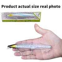 Leurres de pêche flottants ABS Minnow 163mm 33g, leurres durs artificiels à flash laser, hameçons robustes, pour truite, swimbait, basse, wobbler