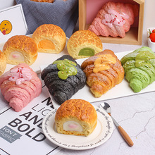Mô phỏng Croissant hình Pain Au Chocolat giảm căng thẳng Đồ chơi mô hình thực phẩm chơi - Product Image 2