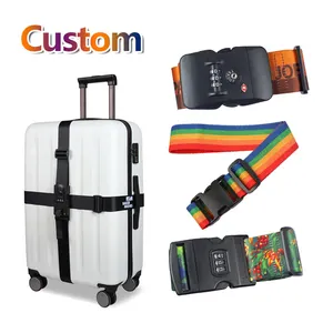 Custom Logo Adjustable Travel Tsa Luggage Belt Sublimation Webbing Luggage Strap