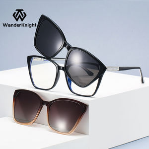 Monturas Ópticas TR90 Magnéticas Cuadradas para Mujer 2025 con Clip Polarizado y Protección Anti-Luz Azul - Product Image 2