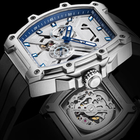 Montres mécaniques lumineuses en acier, design d'usine et personnalisées, avec petite seconde similaire à un volant d'inertie, pour marque privée