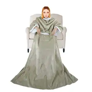 Super Soft Best-Selling Polyester Snuggie Popular Anti-Static Sherpa Hoodie Blanket