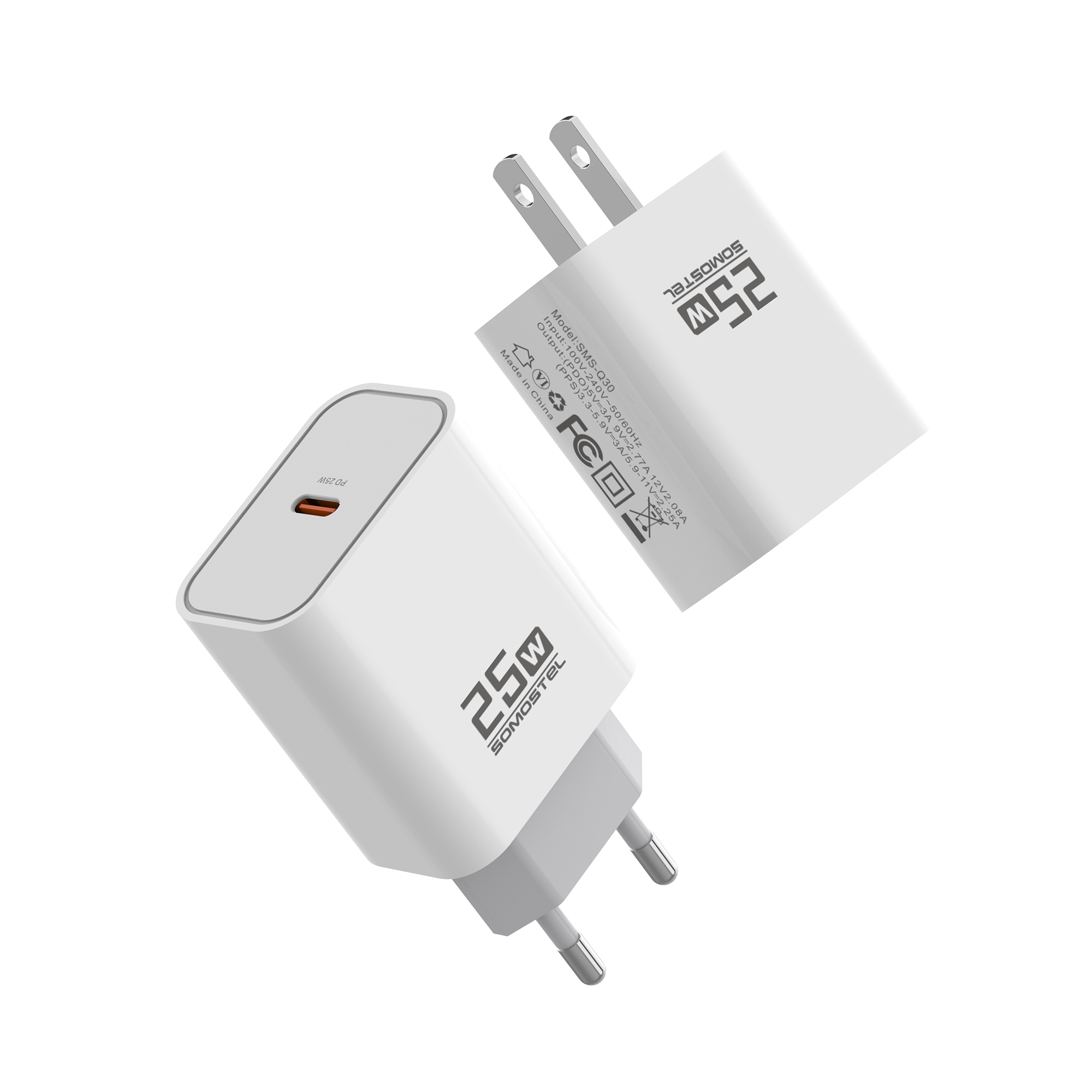 Accessories OEM 25W USB C Charger for iphone Samsung A55 A56 S25 Fast Wall Charger US/EU Plug Cargadores De Celular · image 3