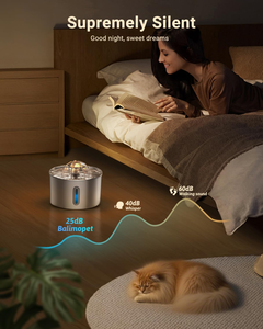 Bebedero para Gatos de Acero Inoxidable de 2.2L, Fuente Automática para Mascotas, Dispensador de Agua para Perros con Filtros de Repuesto - Product Image 4