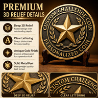 Fabricants de pièces de monnaie de défi 3D en gros, designs personnalisés, logo, pièces de monnaie en bronze, pièces de monnaie de défi en métal en vrac pour promotions