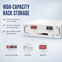 Modul Baterai LiFePO4 Rakit di Rak dengan BMS Cerdas untuk Sistem Penyimpanan Energi Rumah, Inverter Hibrida Surya, dan PV Off-Grid