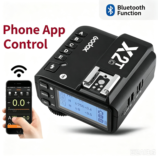 X2-T Flash Trigger Has a Built-in 2.4G Wireless Controller TTL Wireless Functionality, and Supports Mobile Phone APP