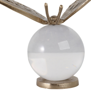 Scultura a forma di farfalla con base a sfera di cristallo per decorazioni domestiche, accento floreale artistico - Product Image 5