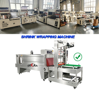 Machine d'emballage sous film rétractable entièrement automatique à jet de chaleur pour l'emballage de nouilles, d'assiettes jetables, de boîtes cadeaux et de bouteilles de jus