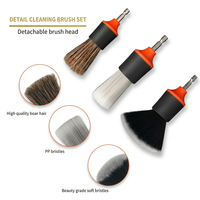 Lot de 3 brosses de nettoyage pour perceuse, kit de brosses de detailing automobile en poils de sanglier pour le nettoyage des interieurs de voiture, des jantes et des interstices – Vente en gros