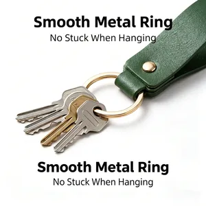 Porte-clés personnalisé en <span class=keywords><strong>cuir</strong></span> PU avec sangle de poignet, texte et logo sur mesure, chaîne de sac, accessoire anti-perte, multicolore, cadeaux pratiques - Product Image 3